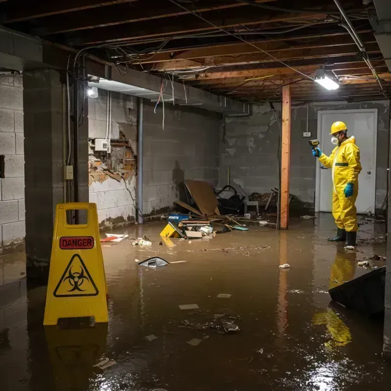 Flooded Basement Electrical Hazard in Midway, PA Property